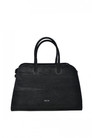 Damen schwarze Handtasche aus Eco-Suede Big Star SS574007