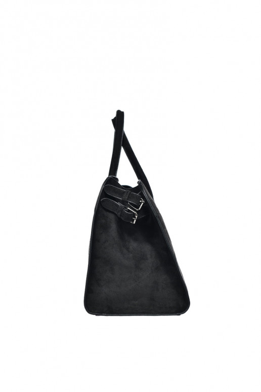 Damen schwarze Handtasche aus Eco-Suede Big Star SS574007