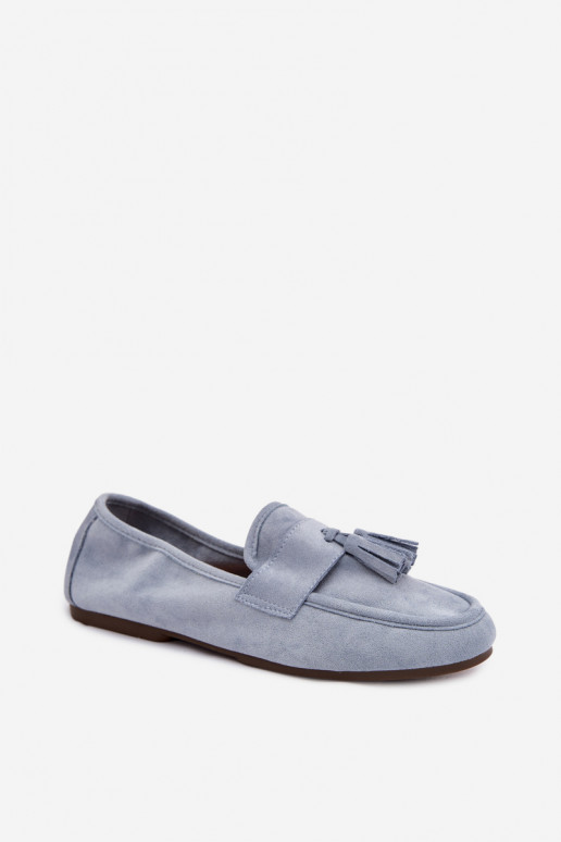 Damenmokassins mit Quasten in Blau Clarisse