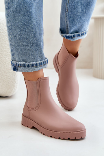 Damen Gummistiefel mit elastischen Einsätzen in Rosa Ciariel