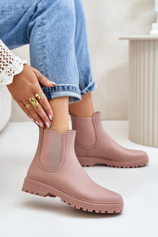 Damen Gummistiefel mit elastischen Einsätzen in Rosa Ciariel