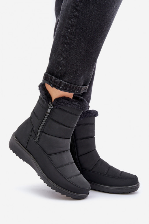 Damen Schneestiefel mit Fell in Schwarz Fiorittia
