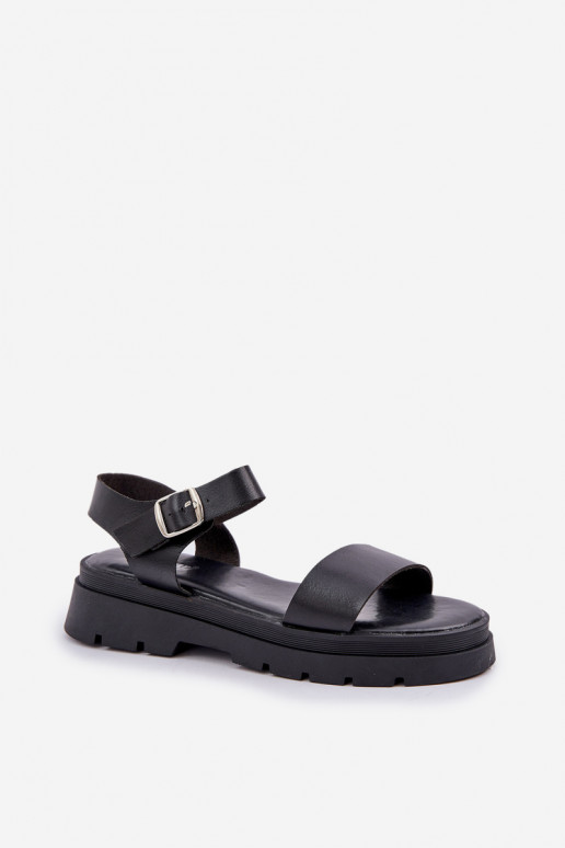 Schwarze Damen Sandalen mit Plattform Evaretha