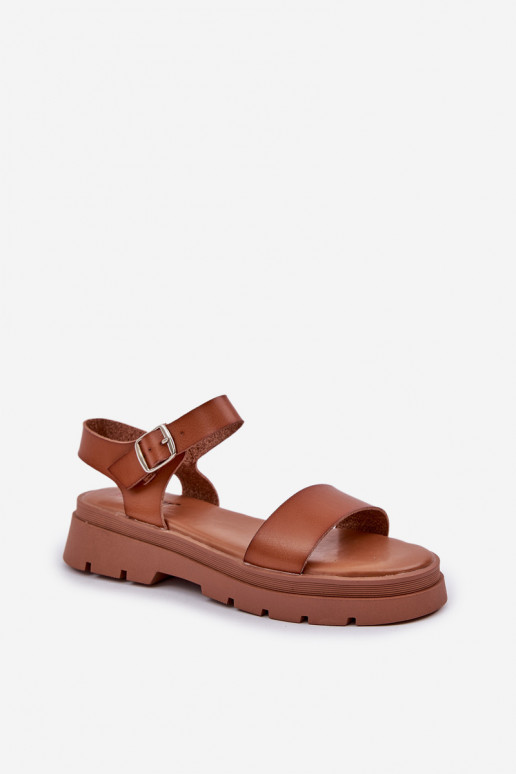 Braune Damen Sandalen mit Plattform Evaretha