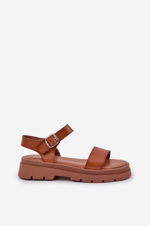 Braune Damen Sandalen mit Plattform Evaretha