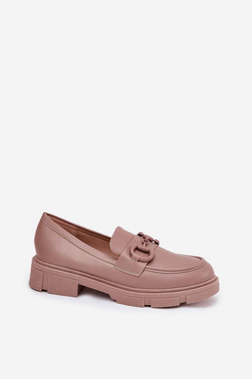 Damen-Mokassins mit dekorativen Details in khaki Kunstleder Seftass