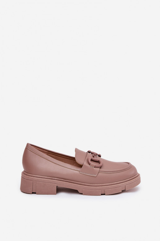 Damen-Mokassins mit dekorativen Details in khaki Kunstleder Seftass