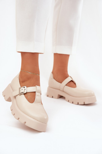 Damen Schuhe mit Schnallen auf Plattform in Sand Venda 2