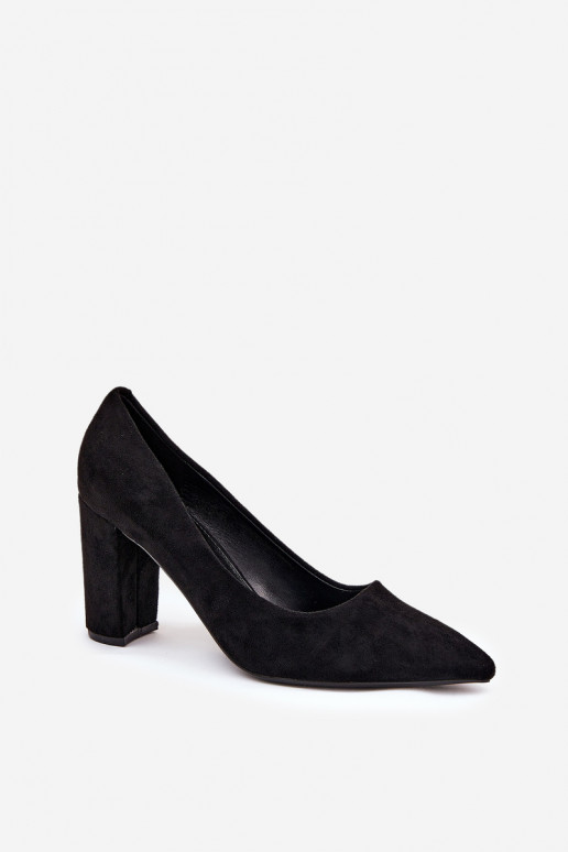 Schuhe aus Kunstveloursleder mit Absätzen in Schwarz Ellinoria