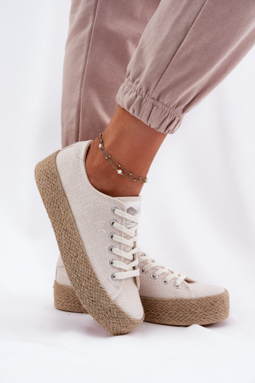 Freizeitschuhe mit Plattform Lee Cooper LCIN-25-02-3284 in Elfenbein 2