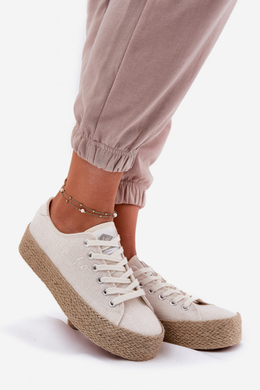 Freizeitschuhe mit Plattform Lee Cooper LCIN-25-02-3284 in Elfenbein