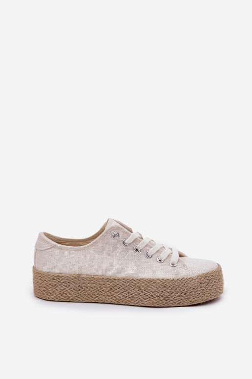 Freizeitschuhe mit Plattform Lee Cooper LCIN-25-02-3284 in Elfenbein