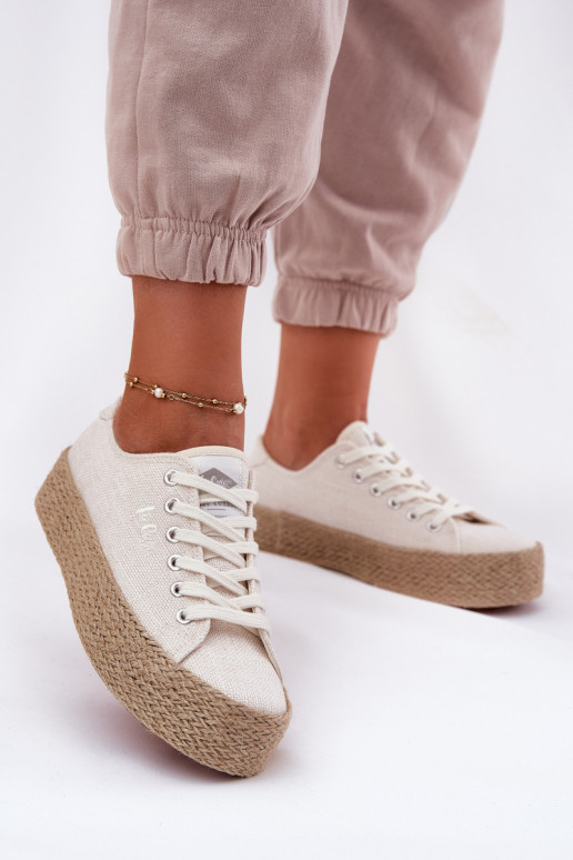 Freizeitschuhe mit Plattform Lee Cooper LCIN-25-02-3284 in Elfenbein