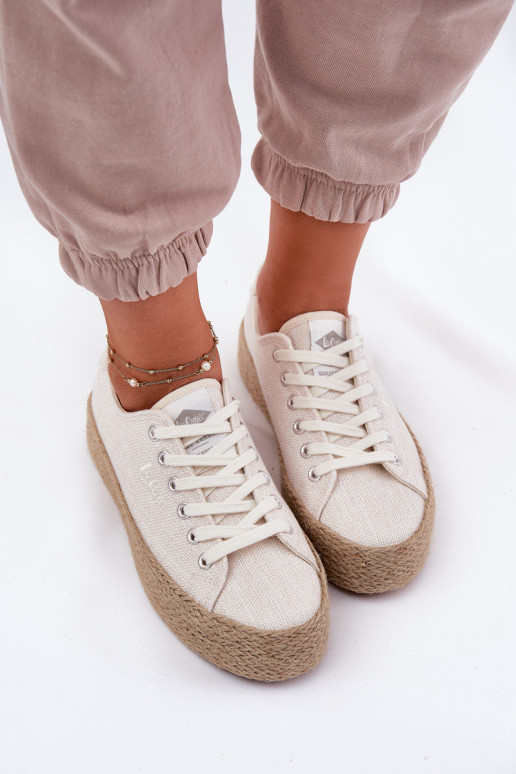Freizeitschuhe mit Plattform Lee Cooper LCIN-25-02-3284 in Elfenbein