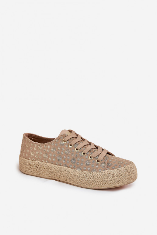 gemusterte Freizeitschuhe mit Plattform in Khaki Lee Cooper LCIN-25-08-3646L