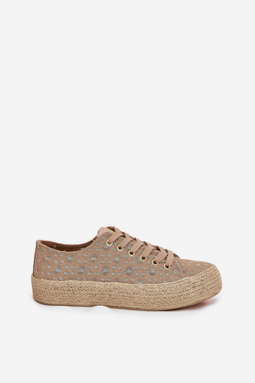 gemusterte Freizeitschuhe mit Plattform in Khaki Lee Cooper LCIN-25-08-3646L