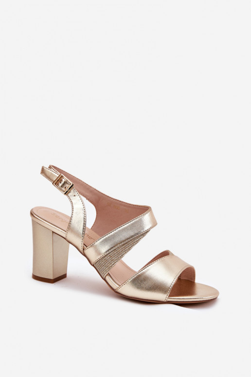 Damen Sandalen mit hohen Absätzen in Gold Sergio Leone SK866