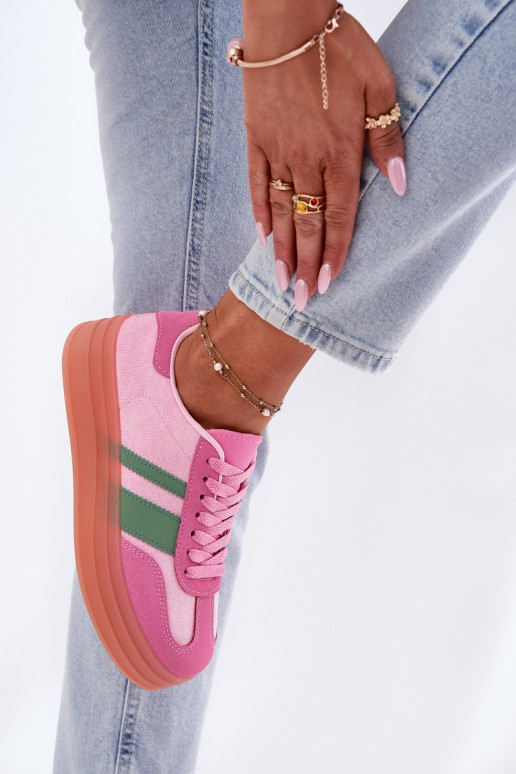 niedrige Sneakers mit Plattform in Rosa Ovivene