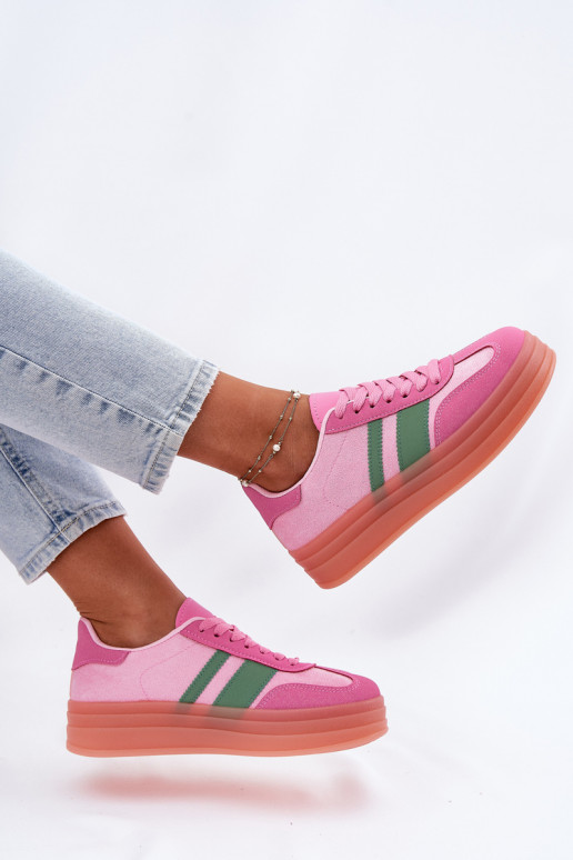 niedrige Sneakers mit Plattform in Rosa Ovivene