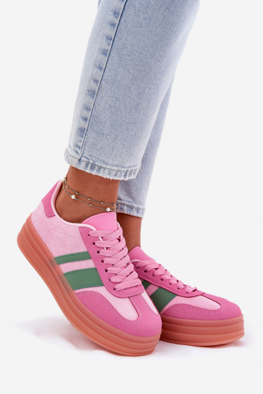 niedrige Sneakers mit Plattform in Rosa Ovivene