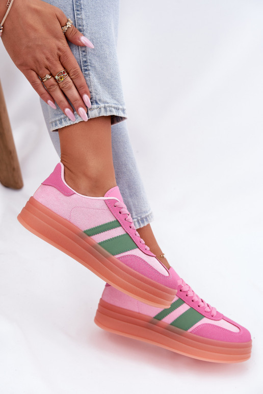 niedrige Sneakers mit Plattform in Rosa Ovivene