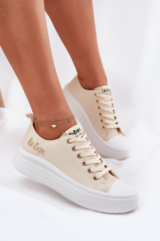 Freizeitschuhe auf der Plattform in Sandfarbe Lee Cooper LCIN-24-44-2464L