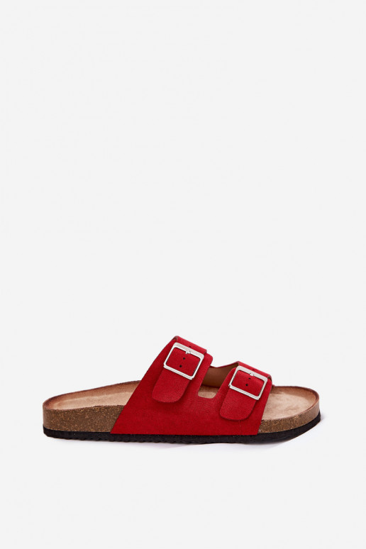 Damen-Platformsandalen mit Schnallen in rot Evisolla