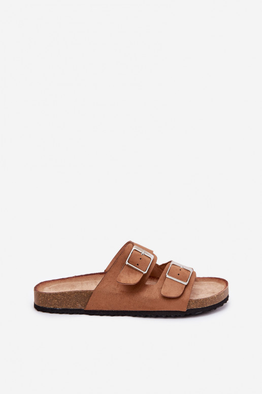 Damen-Platformsandalen mit Schnallen in braun Evisolla