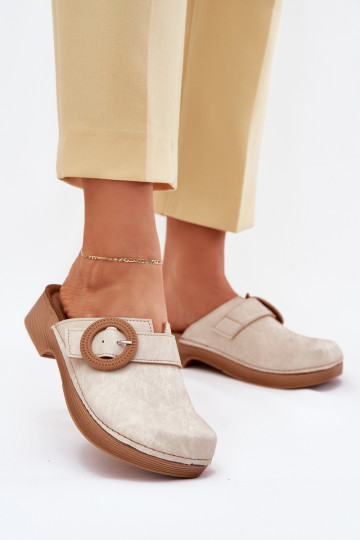 Damen-Clogs mit Schnallen in Sandfarbe Inblu TF000001 2