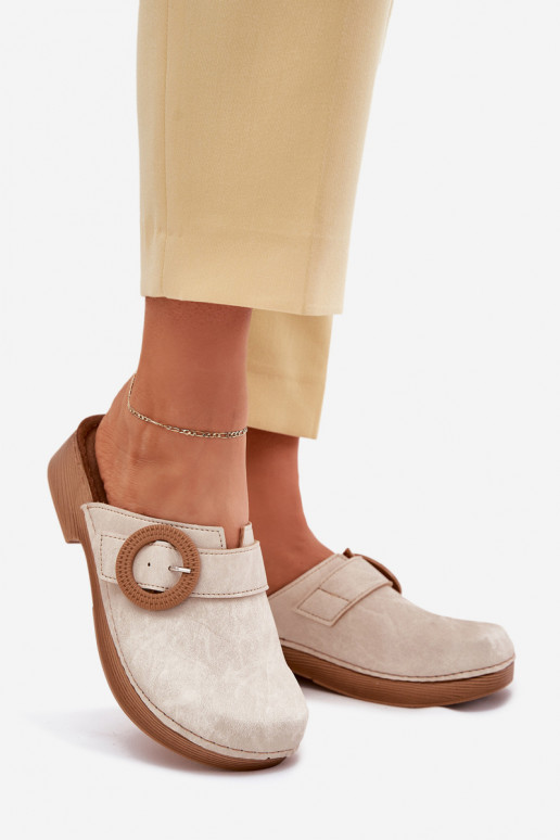 Damen-Clogs mit Schnallen in Sandfarbe Inblu TF000001