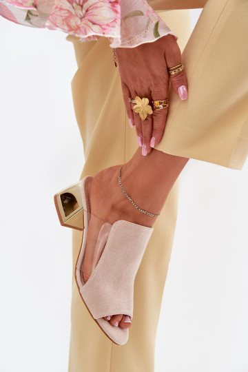 Damen-Pantoletten in Gold und Elfenbein Tessira 2