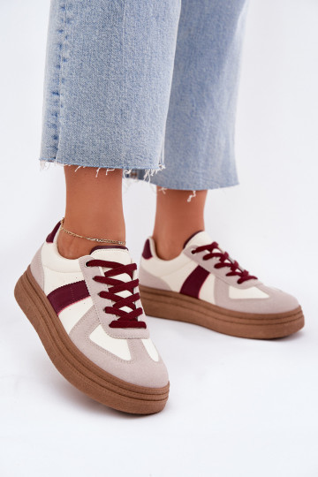 Damen-Sneaker mit Plattform in Bordeaux Dovina