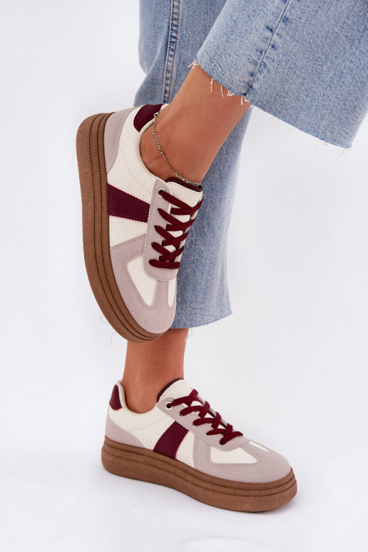 Damen-Sneaker mit Plattform in Bordeaux Dovina