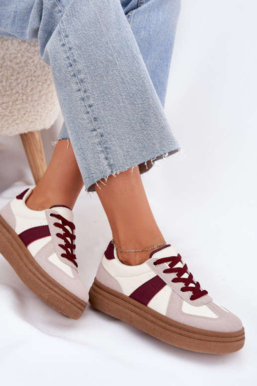 Damen-Sneaker mit Plattform in Bordeaux Dovina