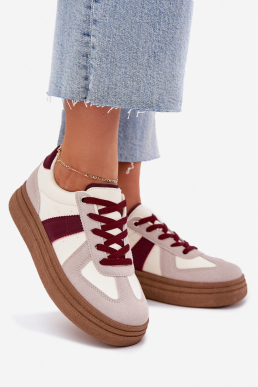 Damen-Sneaker mit Plattform in Bordeaux Dovina