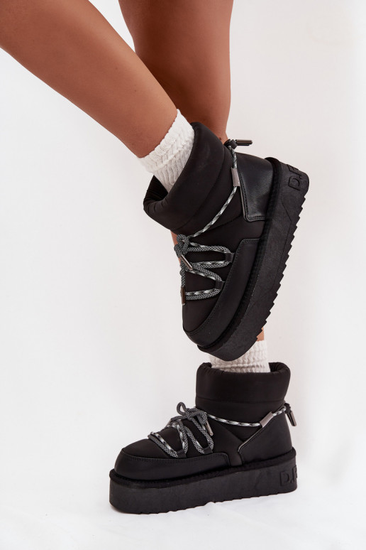 Schwarze Schneestiefel mit Plattform D.Franklin DFSH371015