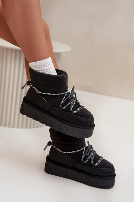 Schwarze Schneestiefel mit Plattform D.Franklin DFSH371015