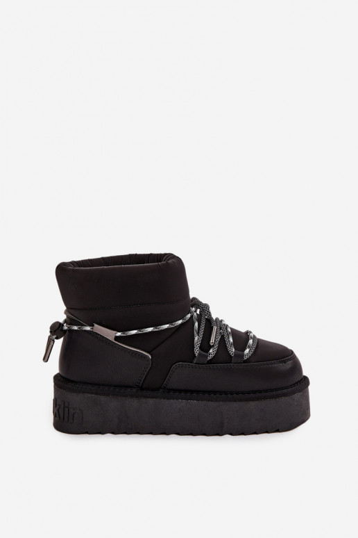 Schwarze Schneestiefel mit Plattform D.Franklin DFSH371015