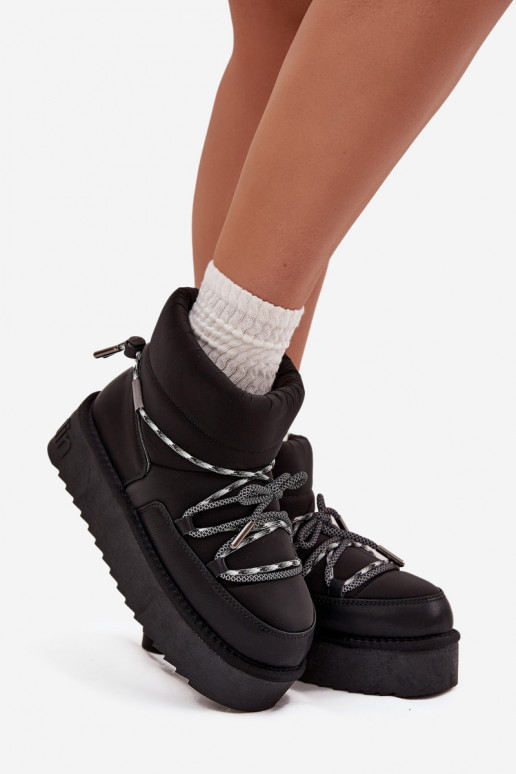 Schwarze Schneestiefel mit Plattform D.Franklin DFSH371015