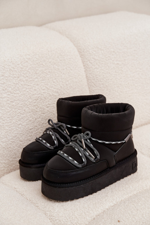 Schwarze Schneestiefel mit Plattform D.Franklin DFSH371015