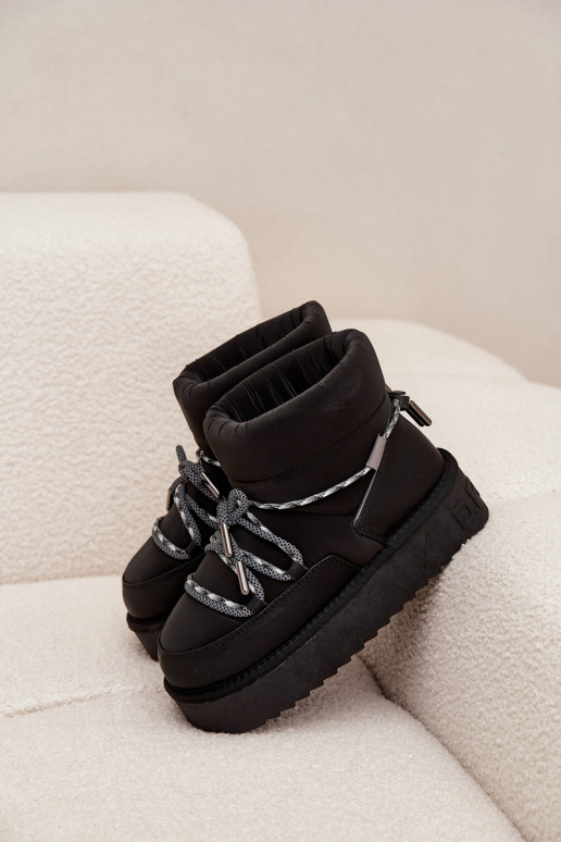 Schwarze Schneestiefel mit Plattform D.Franklin DFSH371015
