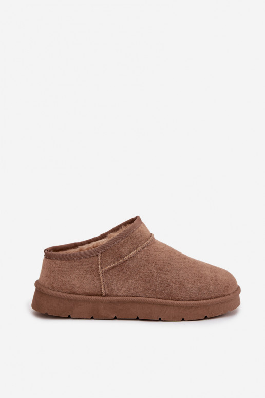 Braune Damen-Schneestiefel mit Innenisolierung aus Fell Serenne