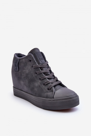 Freizeitschuhe aus Kunstleder mit Plattform in Grau Big Star MM274005