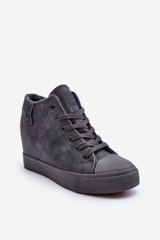 Freizeitschuhe aus Kunstleder mit Plattform in Grau Big Star MM274005