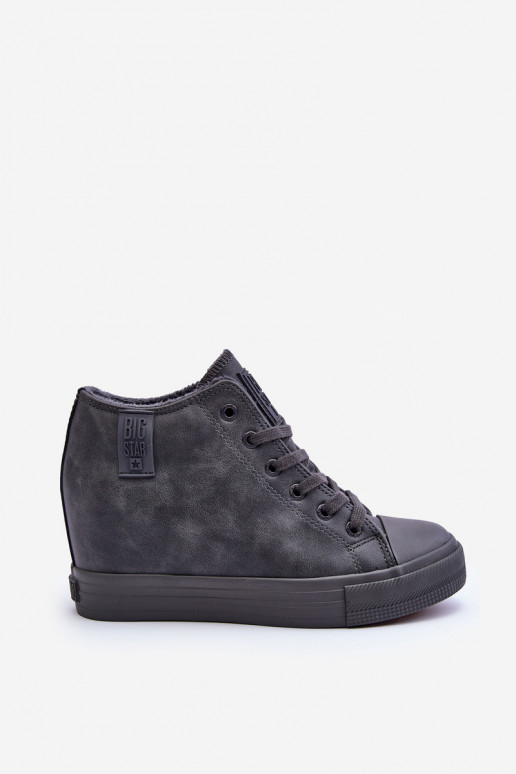Freizeitschuhe aus Kunstleder mit Plattform in Grau Big Star MM274005