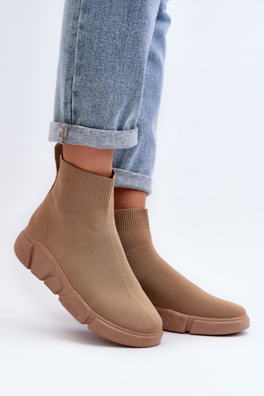 Damen Sportschuhe mit Sockenartigem Schaft in Sand Zirila
