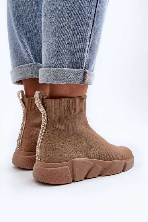 Damen Sportschuhe mit Sockenartigem Schaft in Sand Zirila