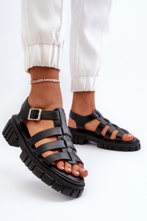 Damen Sandalen in Schwarz Rosarose