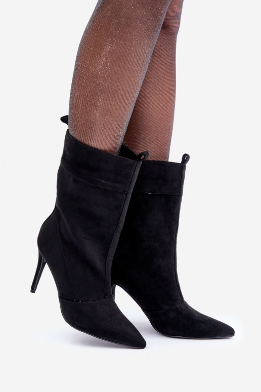 Stiefeletten mit dünnen Absätzen in Schwarz Ellinore