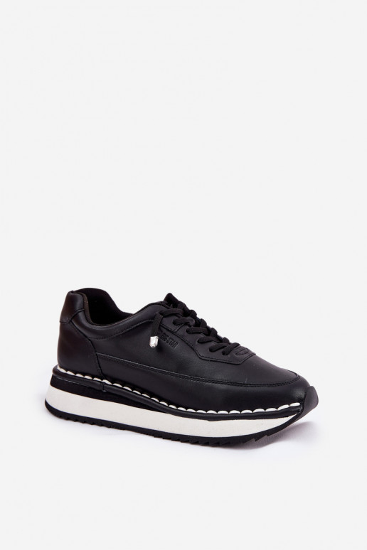 Schwarze Damensneaker aus Leder mit Plattform Big Star RR274A335
